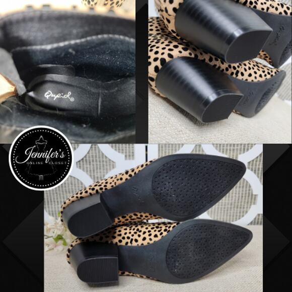 Qupid Women's Mystique Black and Tan Leopard Ankle Bootie Size 7 - Picture 10 of 12